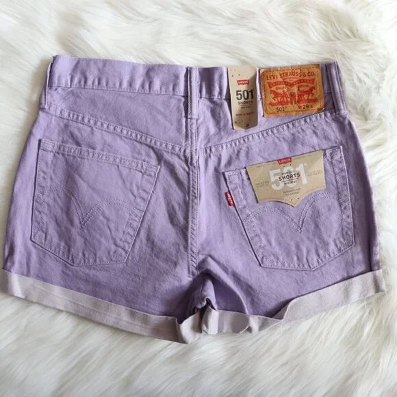 NEW Levi's Denim Shorts 501 Purple Size 29 - Picture 3 of 5